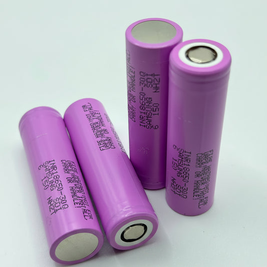 2x cells Genuine Samsung INR18650-30Q Li-ion Battery, 3000mAh, 3.7v