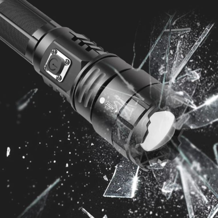 Rechargeable USB LED Zoomable Flashlight, 2000 lumens, using Li-ion 21700 Battery including (Samsung T40)