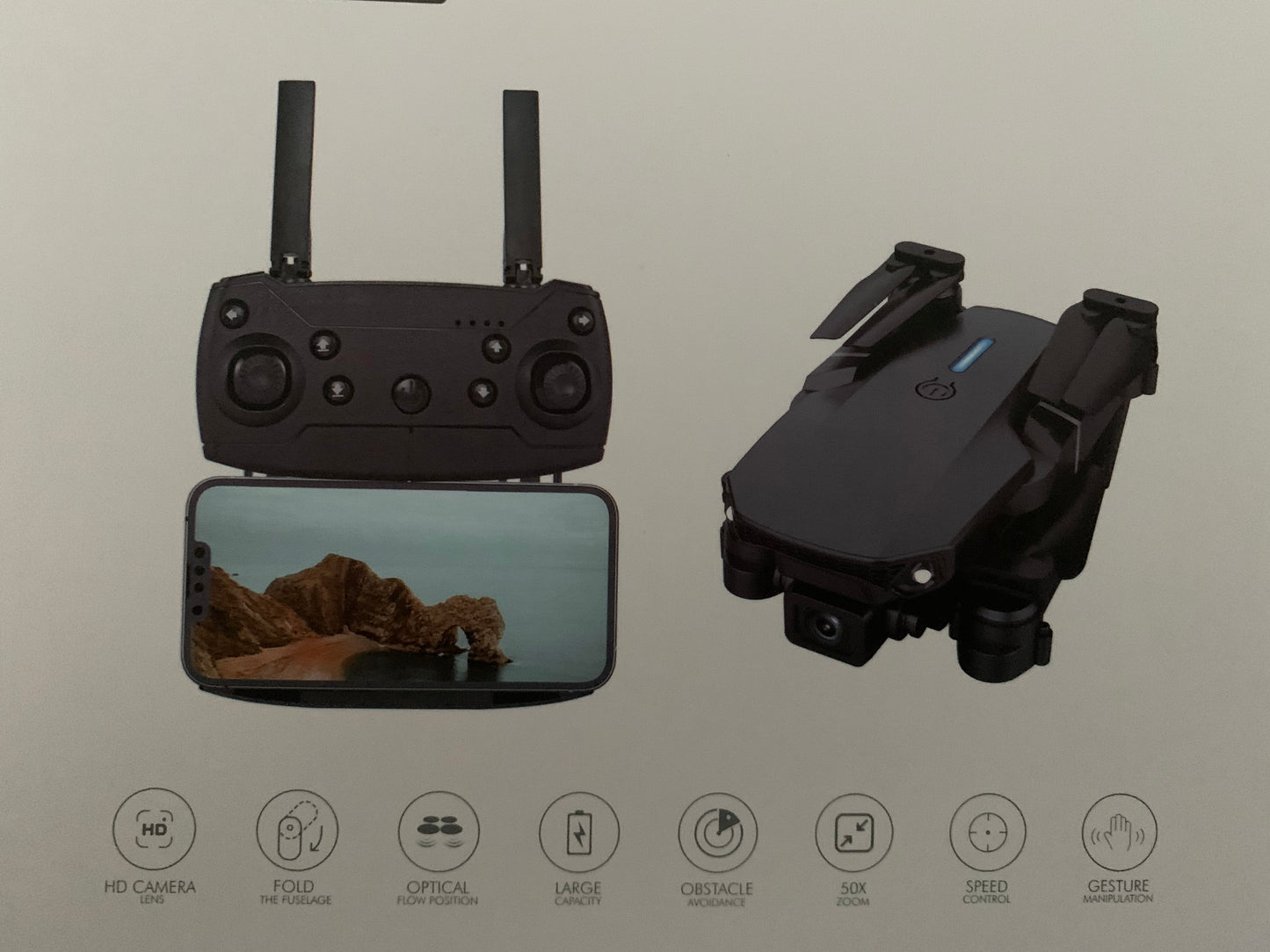 2.4GHZ WiFi foldable quadcopter drone with camera
