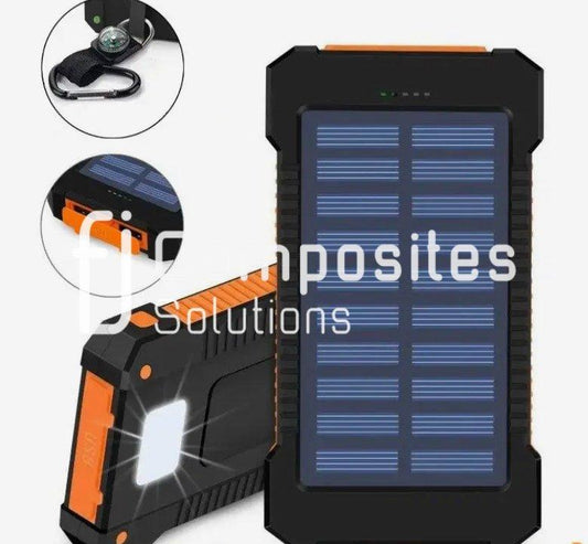 20,000mAh Portable Solar Power Bank – Fast Charging, Waterproof, with SOS Flashlight