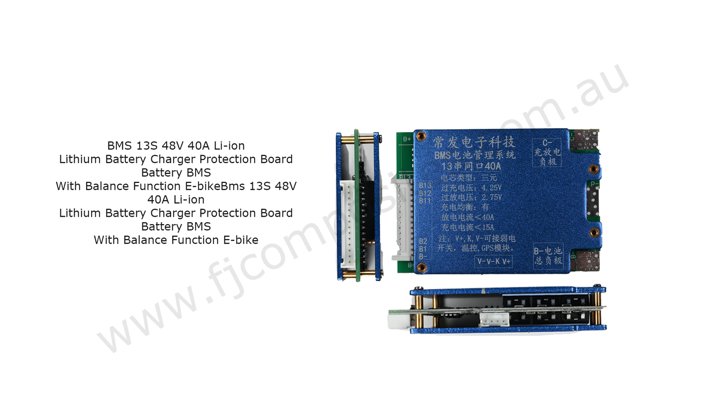 BMS 13s, 48v, 40 amp Li ion, Lithum Battrery protection board