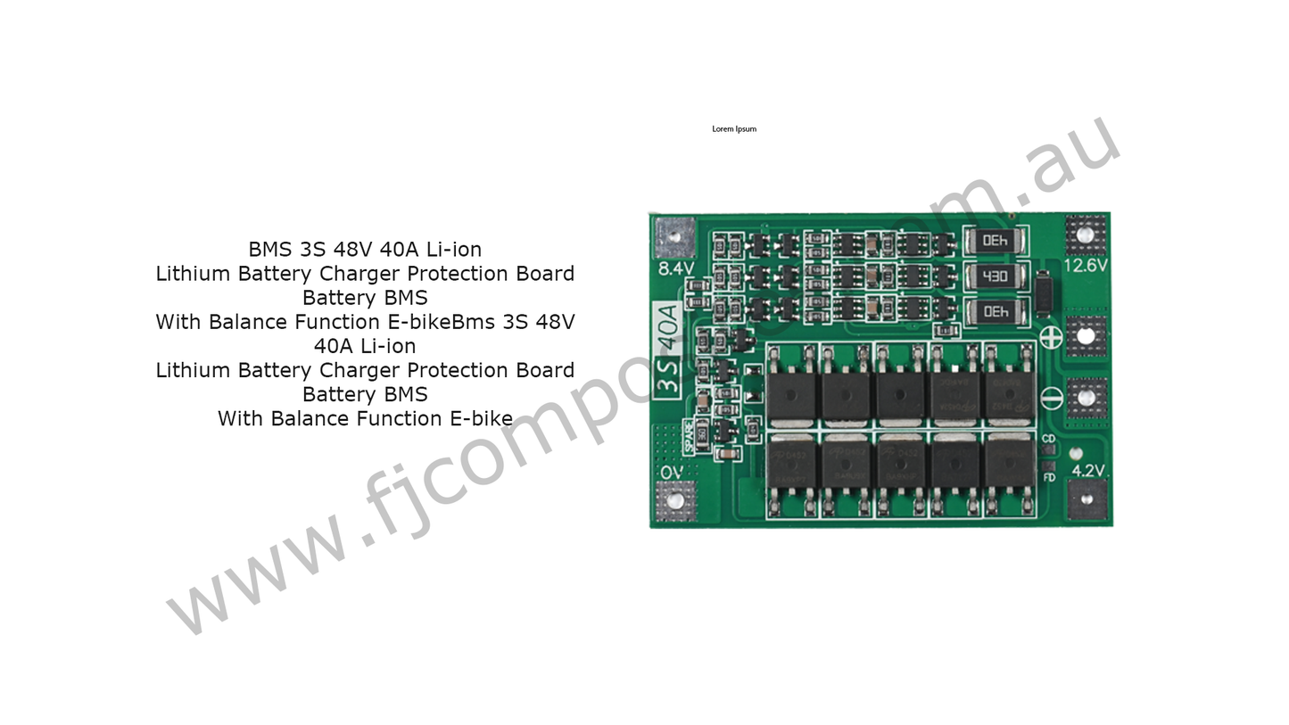 BMS 3S 40A Li-ion Lithum Battery charger protaction board for E-Bike