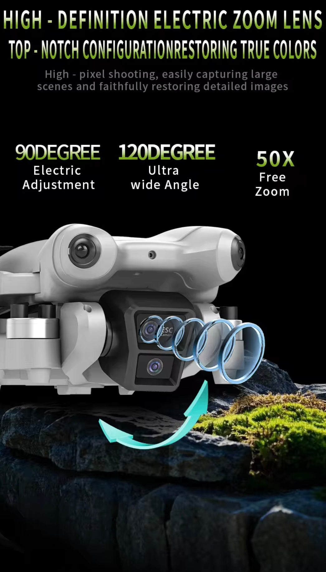 2.4GHZ WiFi foldable quadcopter drone with camera follow me obstacle Avoidance