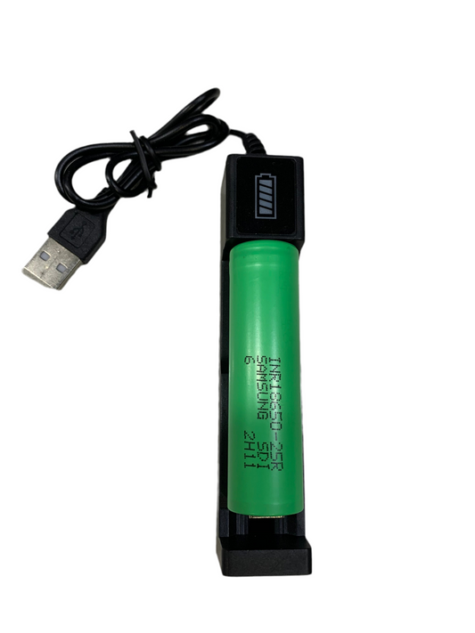 Li ion Samsung 18650, 25R Battery with a charger
