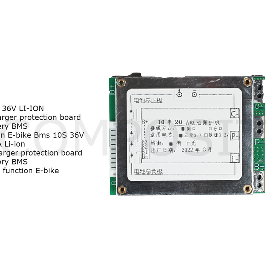 BMS 10S 36V, Li-ion battery charger protection board 20A function E-Bike