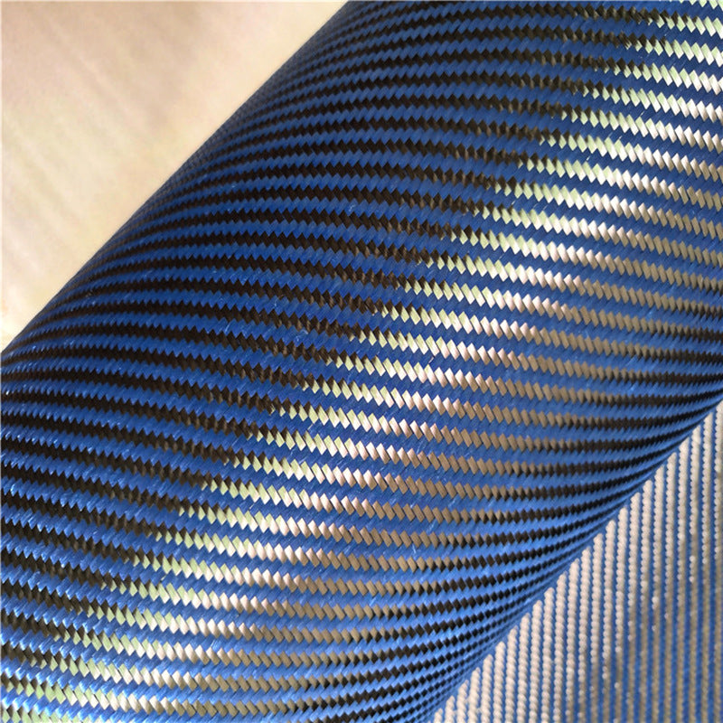 Blue Color 3K 200gsm Aramid Fiber Carbon Fiber Mixed Cloth Hybrid Fabric